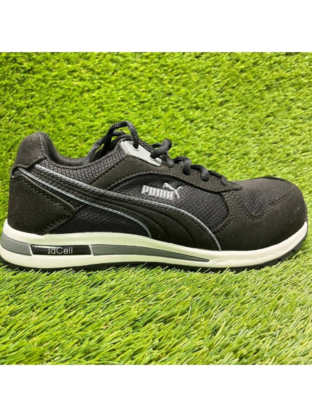 Puma Frontside Low SR Women Size 7.5 Black White Composite Toe Safety Work Shoes